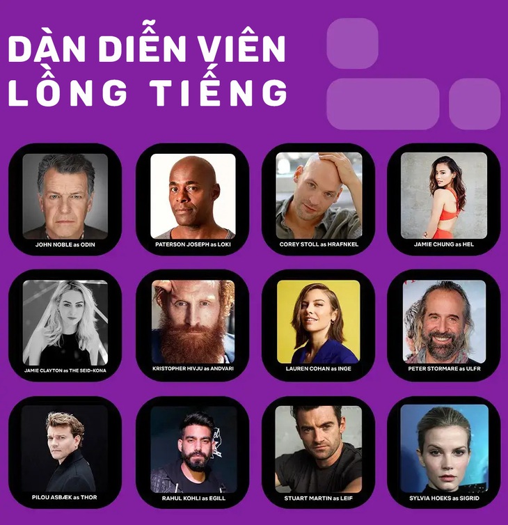 Các diễn viên tham gia lồng tiếng cho phim Twilight of the Gods.
