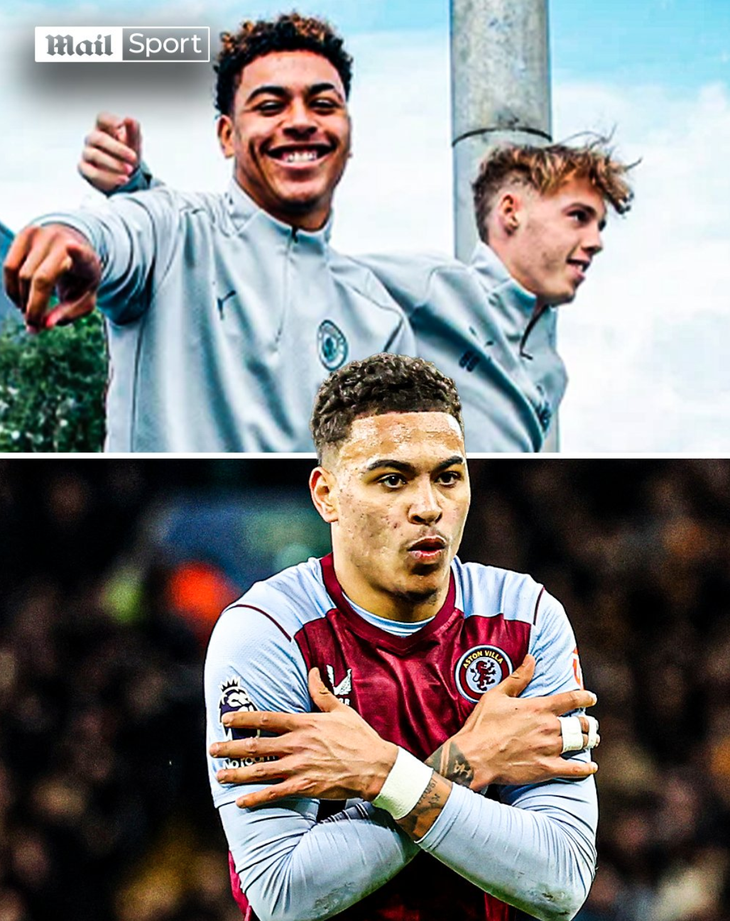 Morgan Rogers đã sử dụng màn ăn mừng quen thuộc của bạn thân Cole Palmer khi ghi bàn vào lưới Chelsea - Ảnh: Mail Online