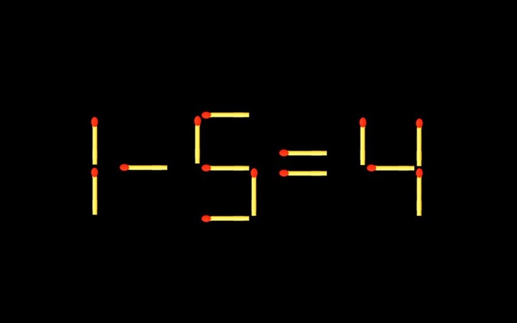 Thử tài IQ: Di chuyển một que diêm để 1-5=4 thành phép tính đúng