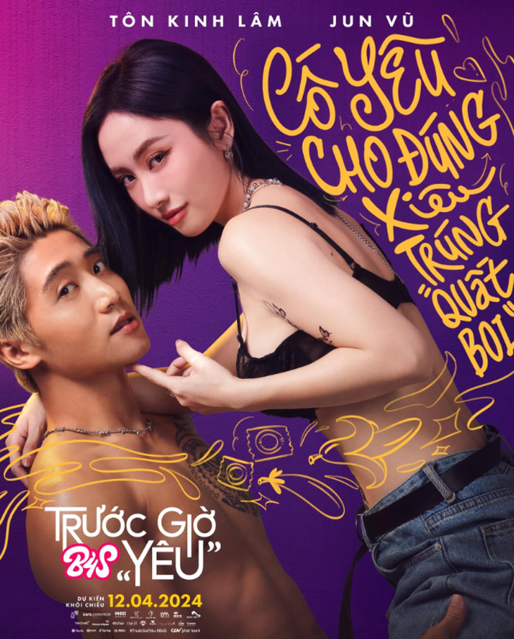 Jun Vũ xuất hiện trên poster phim Trước giờ yêu với trang phục 