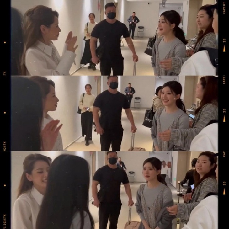 Chi Pu từng có khoảnh khắc giao lưu với Triệu Lộ Tư tại hậu trường một chương trình.