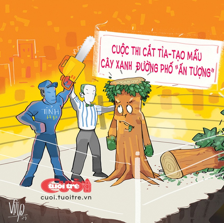 Cuộc thi cắt tỉa cây xanh đô thị - Biếm họa của Viiip 
