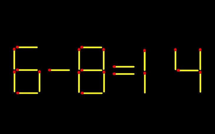 Thử tài IQ: Di chuyển một que diêm để 6-8=14 thành phép tính đúng