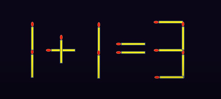 Thử tài IQ: Di chuyển hai que diêm để 8+1=5 thành phép tính đúng- Ảnh 5.