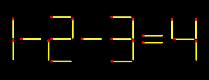 Thử tài IQ: Di chuyển một que diêm để 1-2-3=4 thành phép tính đúng- Ảnh 1.
