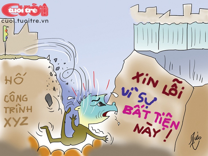 Chúng tôi xin lỗi về sự bất tiện 'đáng sợ' này! - Tranh: QUÉO 