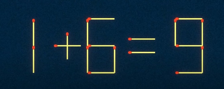 Thử tài IQ: Di chuyển một que diêm để 1+6=9 thành phép tính đúng- Ảnh 1.