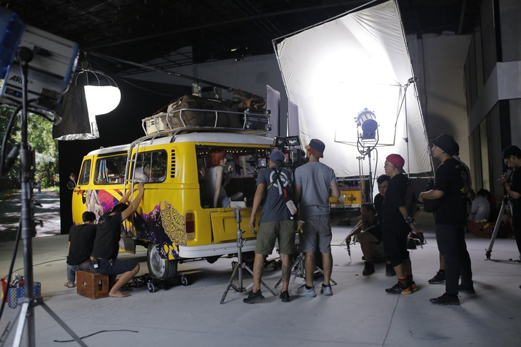 Set quay rừng trên studio