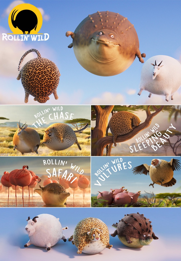 Rollin' Wild với phong cách hoạt hình đầy màu sắc và các nhân vật tròn xoe đáng yêu.