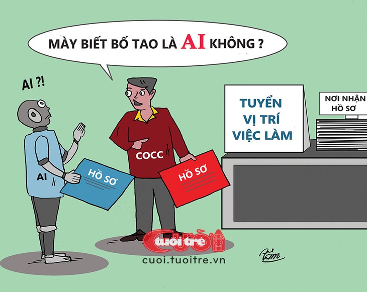 Mày biết bố tao là AI không - Tranh: Bùi Thanh Tâm 