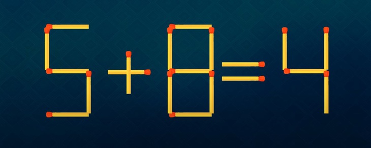 Thử tài IQ: Di chuyển một que diêm để 5+8=4 thành phép tính đúng- Ảnh 1.