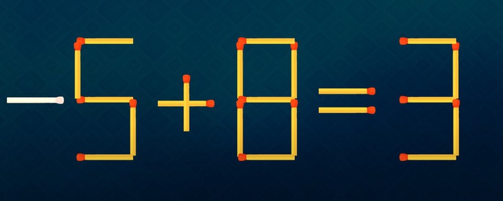 Thử tài IQ: Di chuyển một que diêm để 47+5=8 thành phép tính đúng- Ảnh 6.