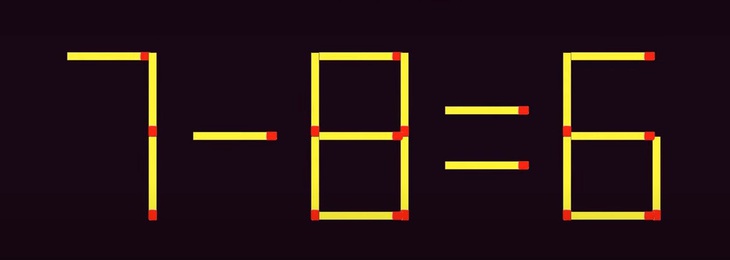 Thử tài IQ: Di chuyển hai que diêm để 7-8=6 thành phép tính đúng- Ảnh 1.