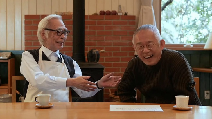 Hayao Miyazaki và Toshio Suzuki.