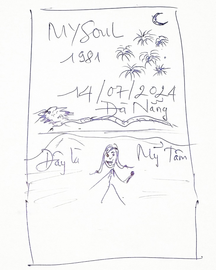 Tấm poster do Mỹ Tâm tự tay thiết kế.