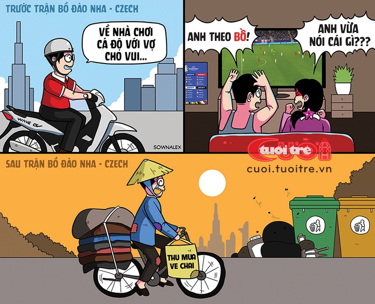 Anh chồng "vô gia cư" vì dám tất tay vào Bồ Đào Nha - Tranh: SownAlex 