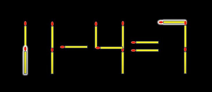 Thử tài IQ: Di chuyển hai que diêm để 4+4=1 thành phép tính đúng- Ảnh 2.