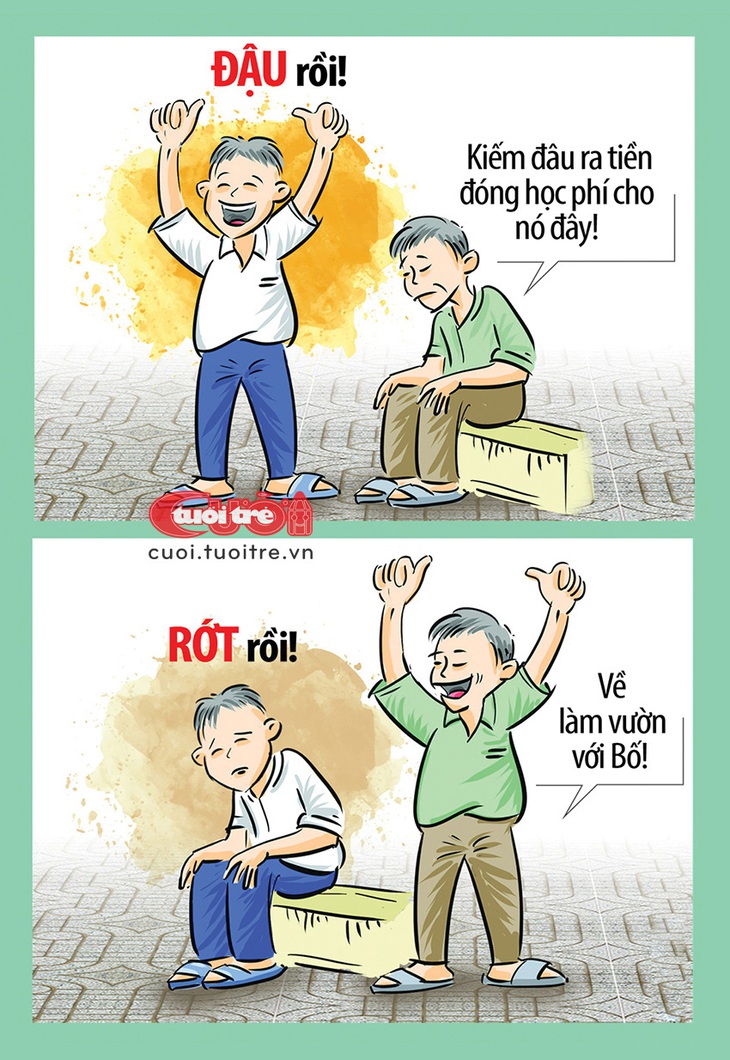 Cảm xúc trái ngược mùa&nbsp;thi tốt nghiệp, xét tuyển đại học 2024 - Tranh: Đức Thuận 