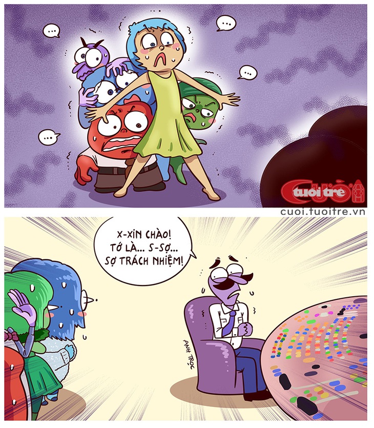 Ngài Sợ Hãi khác lạ trong Inside Out - Tranh: Anh Trọc Comics