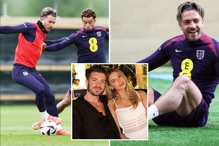Jack Grealish cắt ngắn kỳ nghỉ với bạn gái để hội quân cùng tuyển Anh hướng đến Euro 2024 - Ảnh: Getty