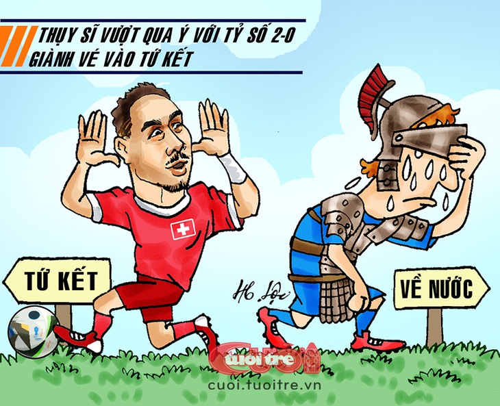 Phút thứ 37, Ruben Vargas ấn định 2 bàn cách biệt cho Thụy Sĩ trước tuyển Ý - Tranh: Hữu Lộc