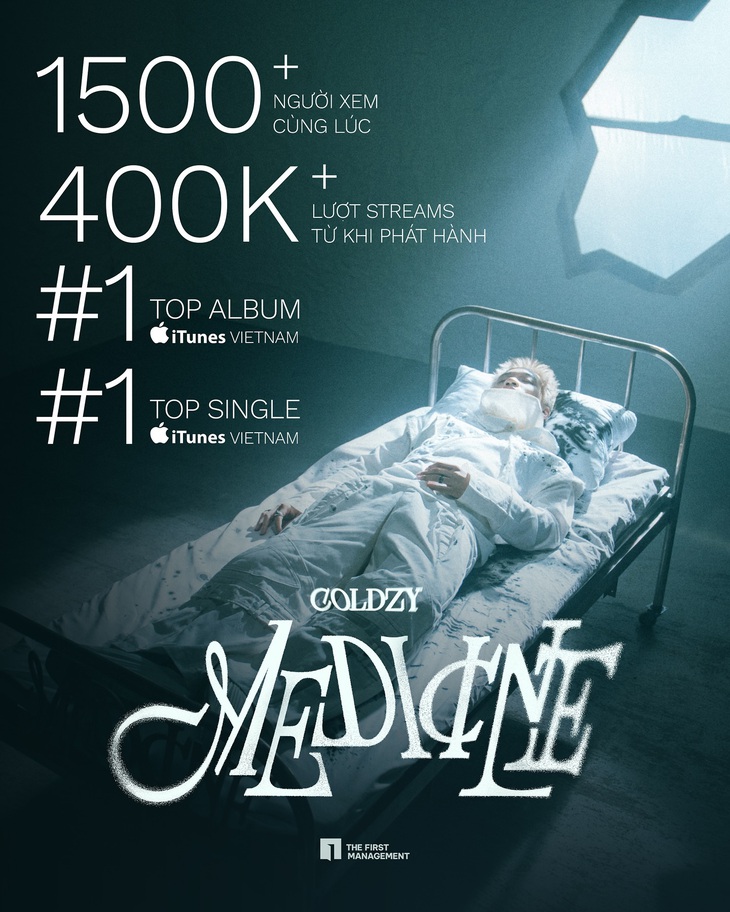 Album Medicine của Coldzy đạt thành tích ấn tượng sau 1 ngày ra mắt