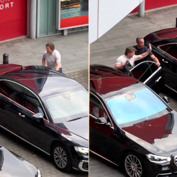 Tom Cruise vội chào người hâm mộ nên xảy ra tình huống lên nhầm xe một cách hài hước