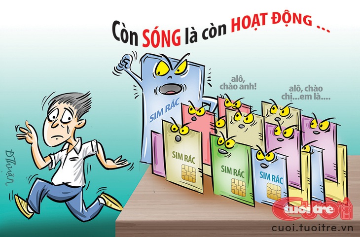 Bao giờ hết cuộc gọi quảng cáo rác nhỉ? - Tranh: Đức Thuận