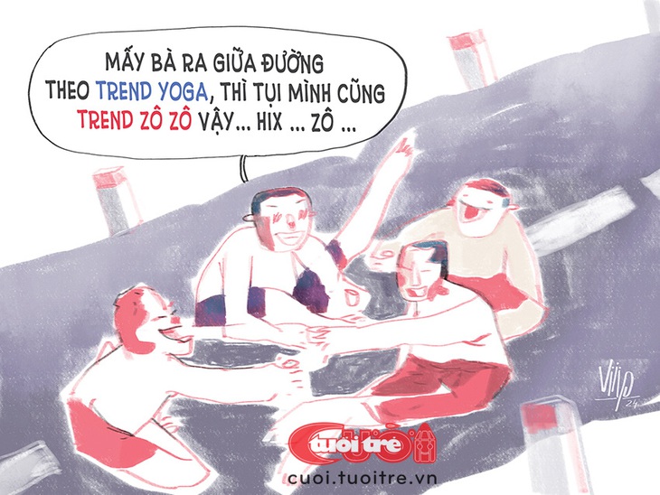 Bợm nhậu đu trend, quyết không thua kém chị em - Tranh: Viiiip 