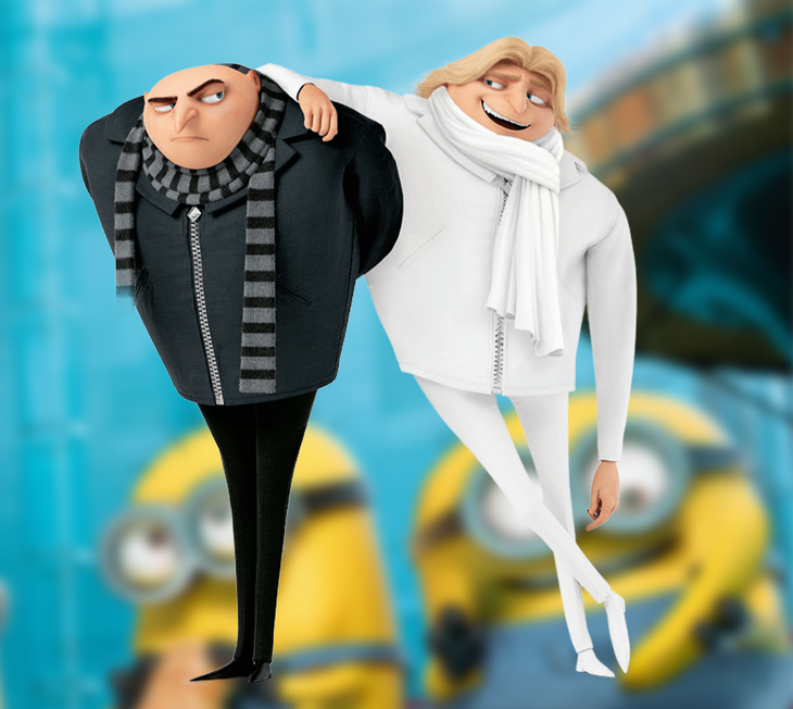 Dù là anh em sinh đôi nhưng Gru và Dru lại có số phận trái ngược hoàn toàn nhau. Gru muốn chăm lo cho gia đình nhưng gặp khó khăn tài chính sau khi mất việc. Trong khi đó, Dru lại rất giàu có nhờ tiền thừa kế từ người cha siêu ác nhân của mình.