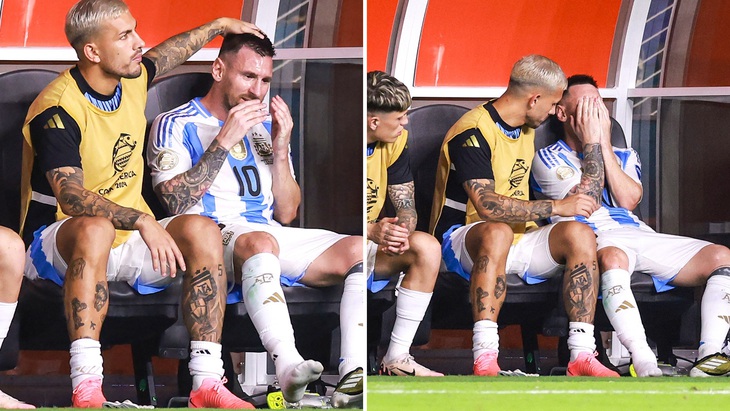 Lionel Messi khóc sau khi bị thay ra ở chung kết Copa America vì chấn thương