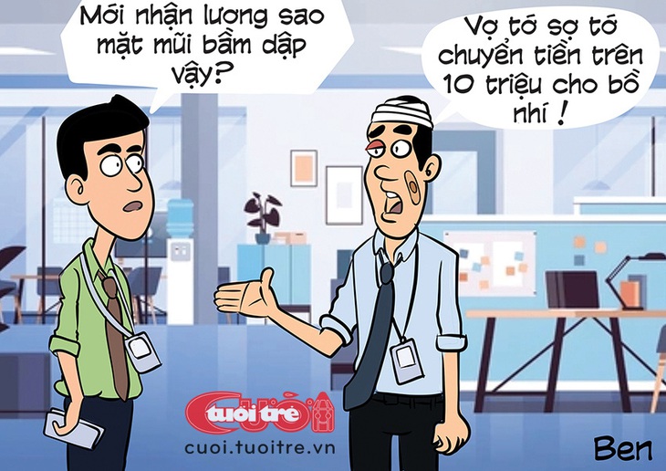 Chị vợ "ứng dụng" sinh trắc học lên anh chồng - Tranh: BEN 