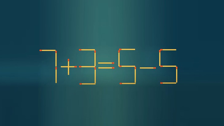 Thử tài IQ: Di chuyển một que diêm để 7+3=5-5 thành phép tính đúng- Ảnh 1.