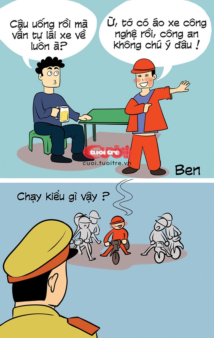 Người đàn ông thông chốt kiểm soát nồng độ cồn thành công đến 90% - Tranh: BEN 