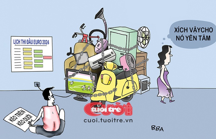 Xích vậy cho yên tâm - Tranh: B.Ba 