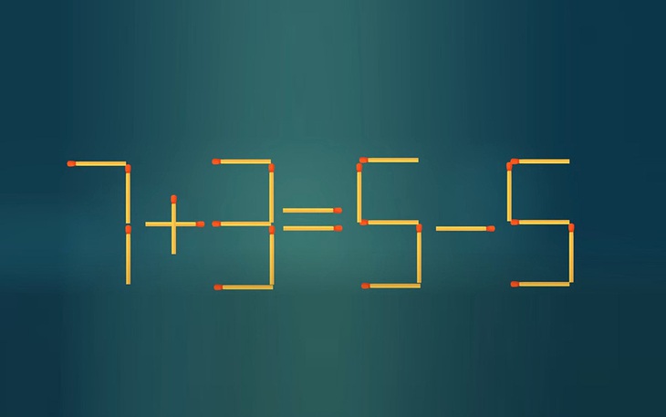 Thử tài IQ: Di chuyển một que diêm để 7+3=5-5 thành phép tính đúng
