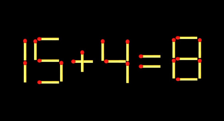 Thử tài IQ: Di chuyển một que diêm để 15+4=8 thành phép tính đúng - Ảnh 1.