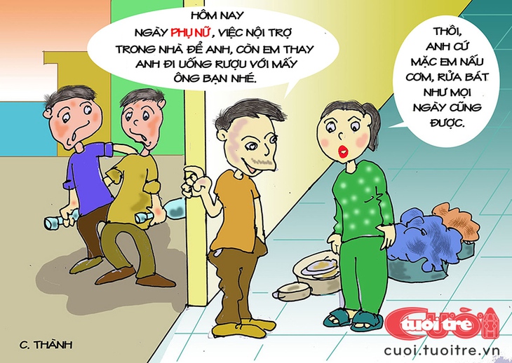 Chồng mừng ngày phụ nữ, vợ 'thôi cho em xin!" - Ảnh 1.