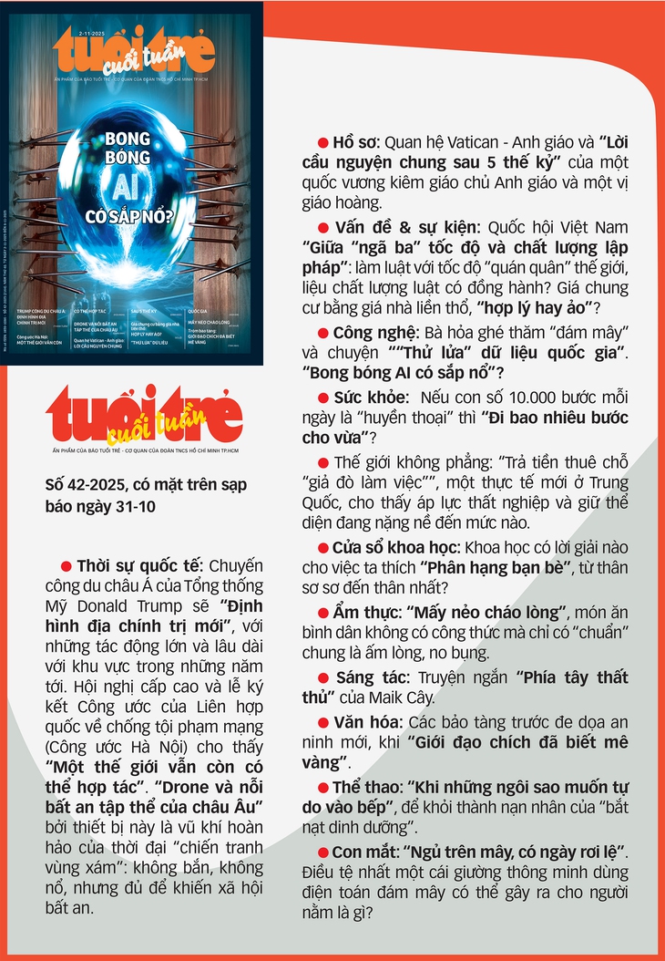 Tuổi Trẻ Cuối Tuần số 42-2025: Bong bóng AI có sắp nổ? - Ảnh 2.