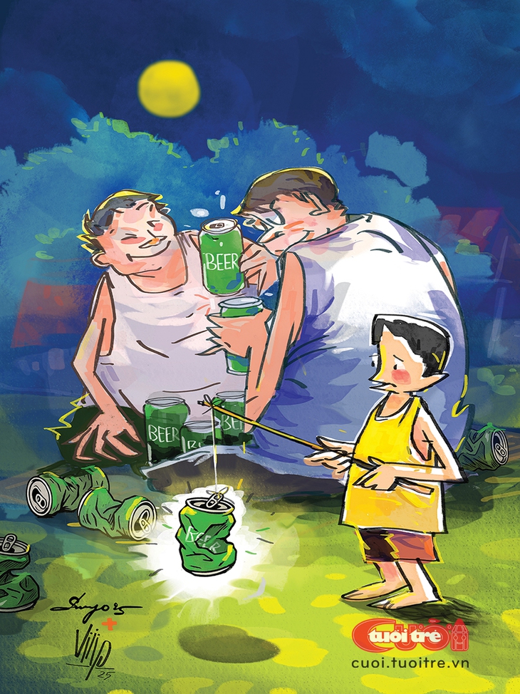 Đèn trung thu tính bằng... thùng - Ảnh 1.