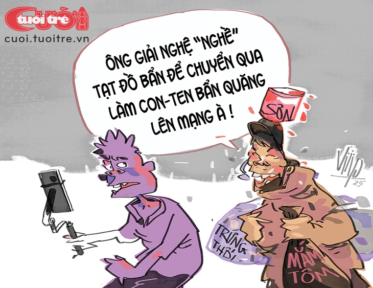 Giải nghệ 'nghề' tạt mắm tôm chuyển qua làm online - Ảnh 1.