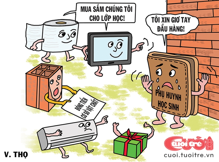 Chiếc bóp của phụ huynh giơ tay đầu hàng - Ảnh 1.