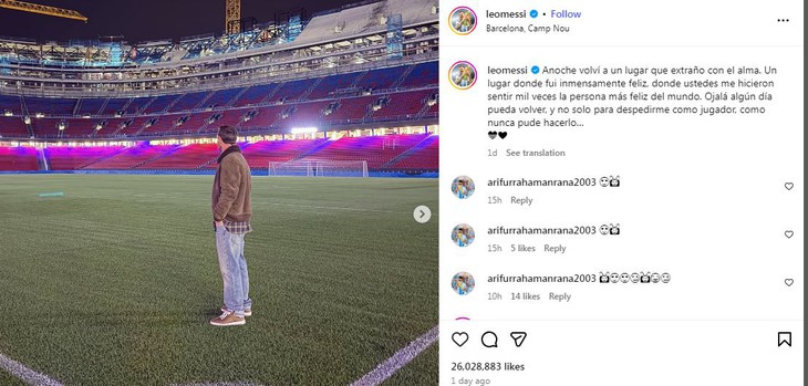 Lionel Messi gây sốt chỉ với bức ảnh âm thầm trở về Camp Nou - Ảnh 1.