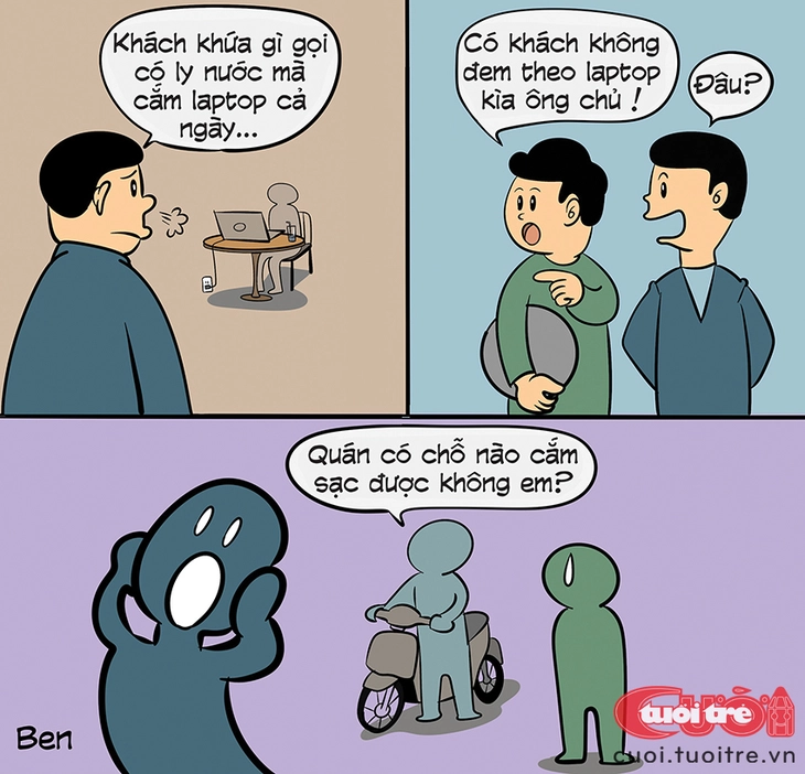 Chủ sợ thất thu vì khách mang laptop vào quán cà phê - Ảnh 1.