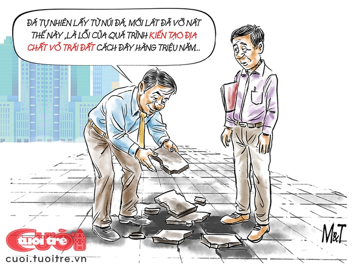 Đá vỉa hè vỡ nát là do kiến tạo địa chất - Ảnh 1.