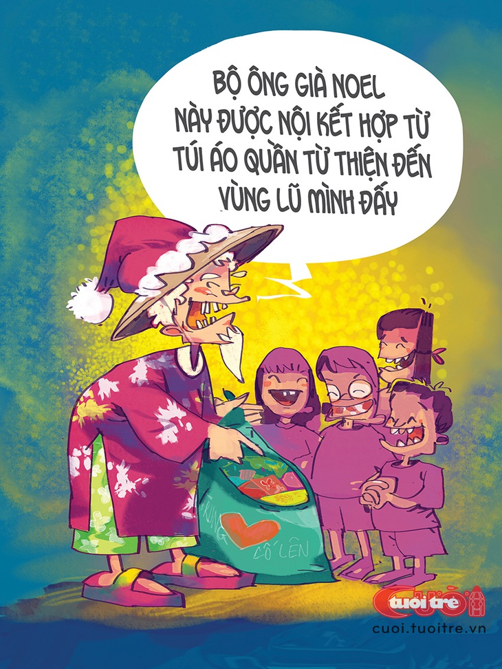 Ông già Noel vùng lũ - Ảnh 1.