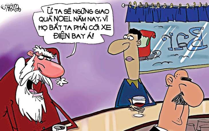 Ông già Noel gặp khó vì đi xe điện - Ảnh 2.