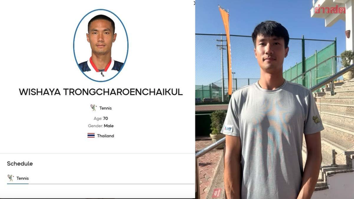 Web SEA Games nhầm lẫn biến tay vợt Thái Lan từ 30 thành 70 tuổi - Ảnh 1.