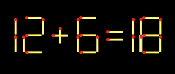 Thử tài IQ: Di chuyển một que diêm để 6+12=7 thành phép tính đúng - Ảnh 1.