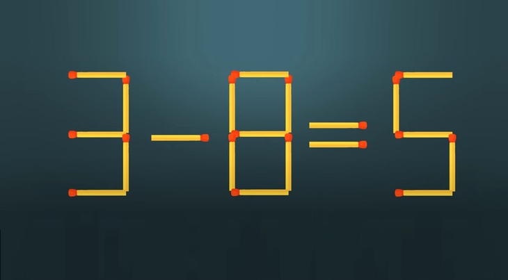 Thử tài IQ: Di chuyển một que diêm để 3-8=5 thành phép tính đúng - Ảnh 1.